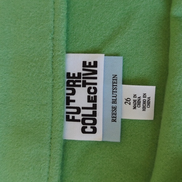 NWT Future Collective w/Reese Blutstein Double Pocket Mini Skirt 26 Retro Green - Picture 3 of 15